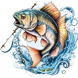 Sticker decorativ, Peste, Albastru, 61 cm, 1273STK-3
