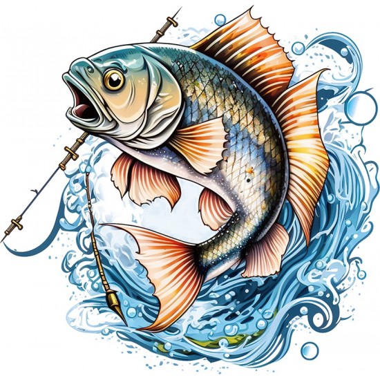 Sticker decorativ, Peste, Albastru, 61 cm, 1273STK-3