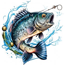 Sticker decorativ, Peste, Albastru, 63 cm, 1273STK