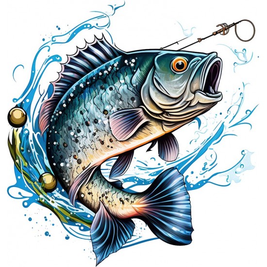 Sticker decorativ, Peste, Albastru, 63 cm, 1273STK