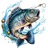 Sticker decorativ, Peste, Albastru, 63 cm, 1273STK
