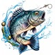 Sticker decorativ, Peste, Albastru, 63 cm, 1273STK
