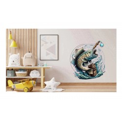 Sticker decorativ, Peste, Albastru, 65 cm, 1273STK-4