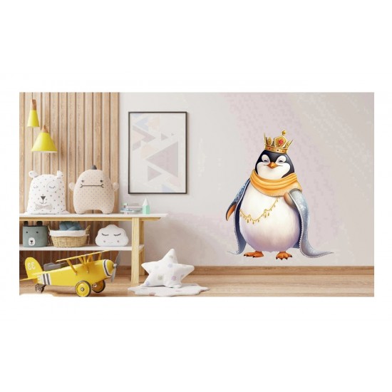 Sticker decorativ, Pinguin Rege, Alb, 76 cm, 1277STK-5 Sticker decorativ, Pinguin Rege, Alb, 76 cm, 1277STK-5