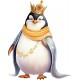 Sticker decorativ, Pinguin Rege, Alb, 76 cm, 1277STK-5 Sticker decorativ, Pinguin Rege, Alb, 76 cm, 1277STK-5