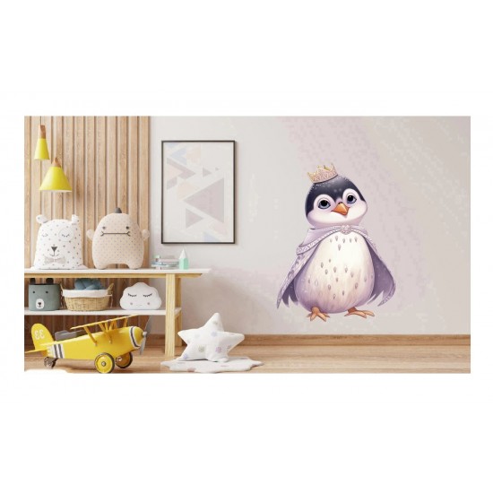 Sticker decorativ, Pinguin Rege, Alb, 82 cm, 1277STK-7 Sticker decorativ, Pinguin Rege, Alb, 82 cm, 1277STK-7