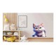 Sticker decorativ, Pisica, Alb, 67 cm, 1218STK
