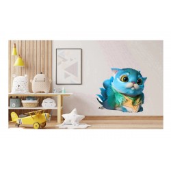 Sticker decorativ, Pisica, Albastru, 64 cm, 1252STK