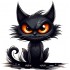 Sticker decorativ, Pisica, Negru, 1366STK-11