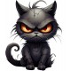 Sticker decorativ, Pisica, Negru, 1366STK-2 Sticker decorativ, Pisica, Negru, 1366STK-2
