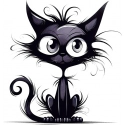 Sticker decorativ, Pisica, Negru, 1366STK