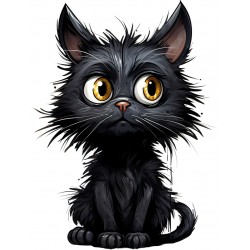 Sticker decorativ, Pisica, Negru, 1366STK-4