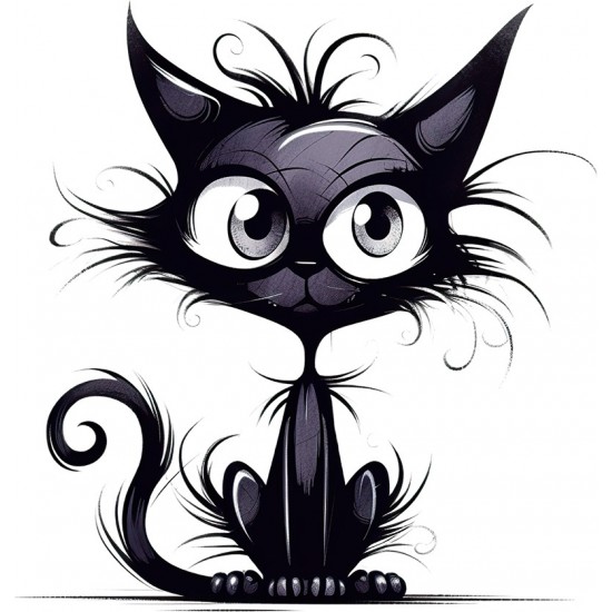 Sticker decorativ, Pisica, Negru, 1366STK