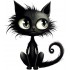 Sticker decorativ, Pisica, Negru, 1366STK-6
