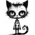 Sticker decorativ, Pisica, Negru, 1366STK-7
