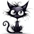 Sticker decorativ, Pisica, Negru, 1366STK