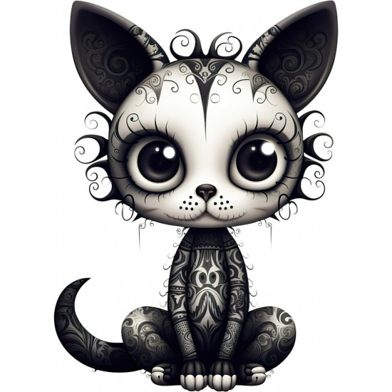 Sticker decorativ, Pisica, Negru, 1366STK-8