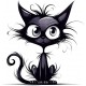 Sticker decorativ, Pisica, Negru, 1366STK