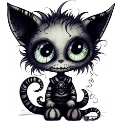 Sticker decorativ, Pisica, Negru, 1366STK-9
