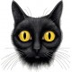 Sticker decorativ, Pisica, Negru, 62 cm, 1358STK-9