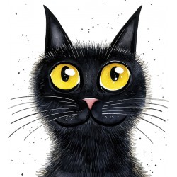 Sticker decorativ, Pisica, Negru, 65 cm, 1358STK-8