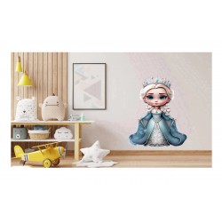 Sticker decorativ, Printesa Elsa, Albastru, 80 cm, 1269STK-1