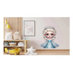 Sticker decorativ, Printesa Elsa, Albastru, 80 cm, 1269STK-2