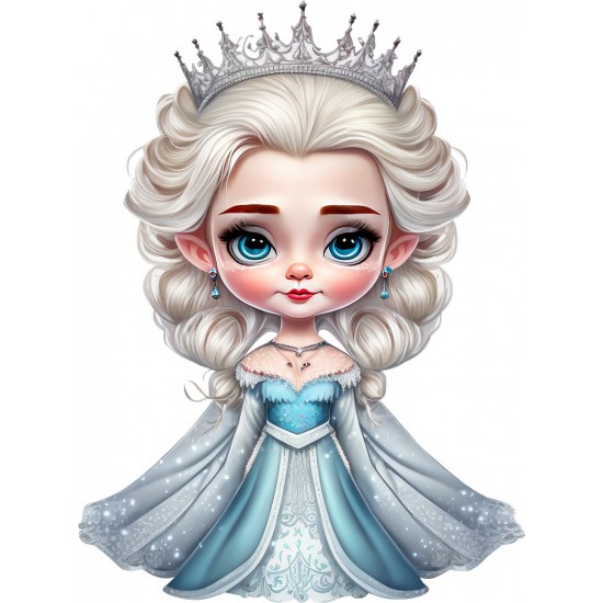 Sticker decorativ, Printesa Elsa, Albastru, 80 cm, 1269STK-2 Sticker decorativ, Printesa Elsa, Albastru, 80 cm, 1269STK-2
