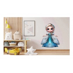 Sticker decorativ, Printesa Elsa, Albastru, 82 cm, 1269STK-4