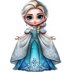 Sticker decorativ, Printesa Elsa, Albastru, 82 cm, 1269STK-4