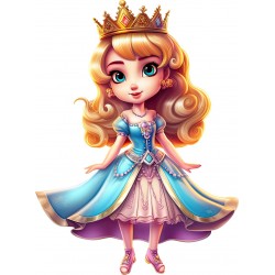 Sticker decorativ, Printesa, Albastru, 80 cm, 1264STK