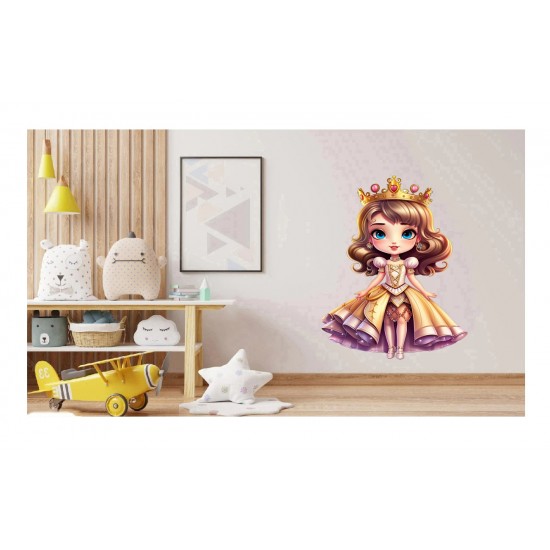 Sticker decorativ, Printesa, Portocaliu, 88 cm, 1264STK-1