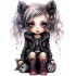 Sticker decorativ, Printesa Rock, Negru, 76 cm, 1331STK-7