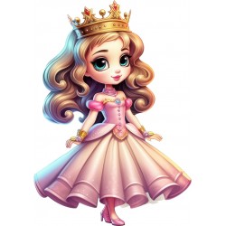 Sticker decorativ, Printesa, Roz, 85 cm, 1264STK-2