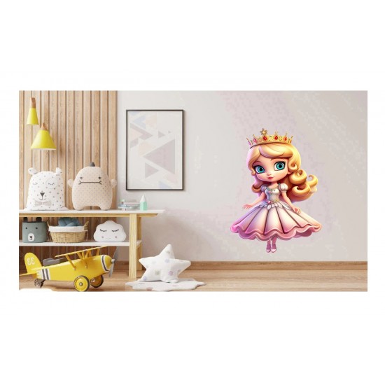 Sticker decorativ, Printesa, Roz, 89 cm, 1264STK-4