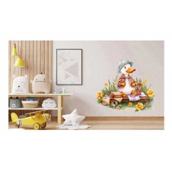 Sticker decorativ, Ratoi la Picnic, Galben, 67 cm, 1290STK-1