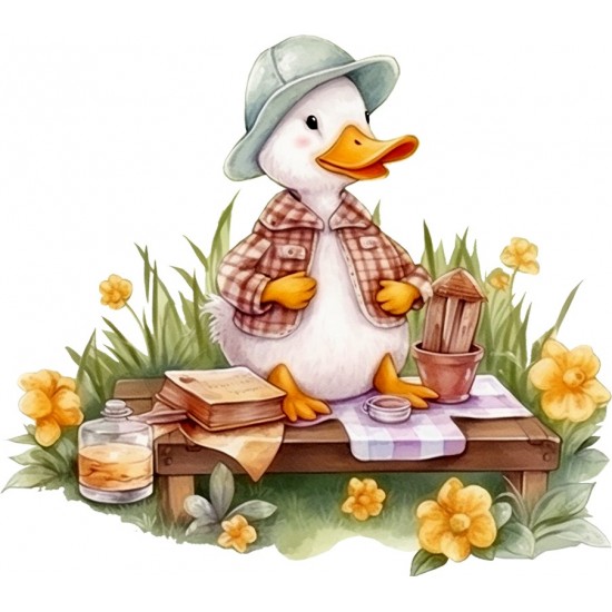 Sticker decorativ, Ratoi la Picnic, Galben, 67 cm, 1290STK-1