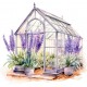 Sticker decorativ, Sera de Lavanda, Mov, 63 cm, 1361STK