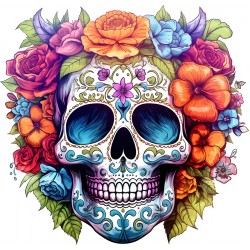 Sticker decorativ, Skull, Alb, 62 cm, 1357STK-5