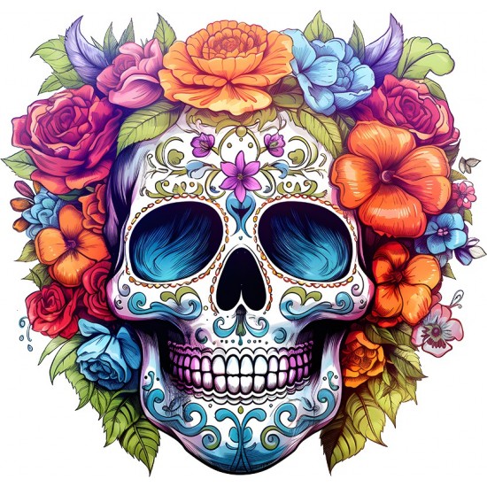 Sticker decorativ, Skull, Alb, 62 cm, 1357STK-5 Sticker decorativ, Skull, Alb, 62 cm, 1357STK-5