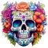 Sticker decorativ, Skull, Alb, 62 cm, 1357STK-5