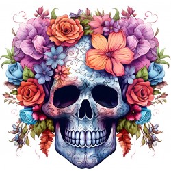 Sticker decorativ, Skull, Mov, 61 cm, 1357STK-1