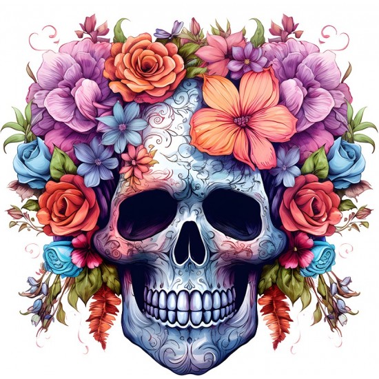 Sticker decorativ, Skull, Mov, 61 cm, 1357STK-1 Sticker decorativ, Skull, Mov, 61 cm, 1357STK-1