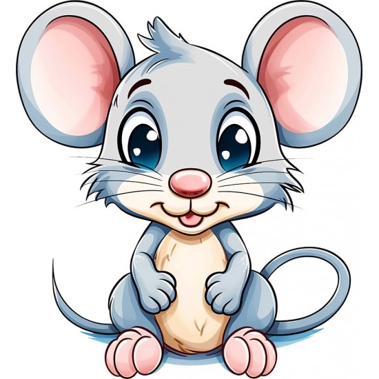 Sticker decorativ, Soricel, Gri, 65 cm, 1293STK-5