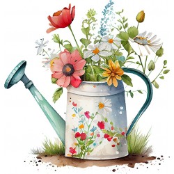 Sticker decorativ, Stropitoare cu Flori, Multicolor, 62 cm, 1261STK-10