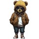 Sticker decorativ, Teddy Hip Hop, Maro, 90 cm, 1332STK-1