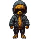 Sticker decorativ, Teddy Hip Hop, Negru, 90 cm, 1332STK-3
