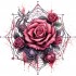 Sticker decorativ, Trandafiri, Roz, 61 cm, 1343STK-17