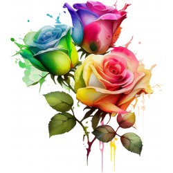 Sticker decorativ, Trandafiri, Roz, 68 cm, 1354STK-2