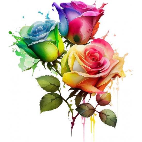 Sticker decorativ, Trandafiri, Roz, 68 cm, 1354STK-2